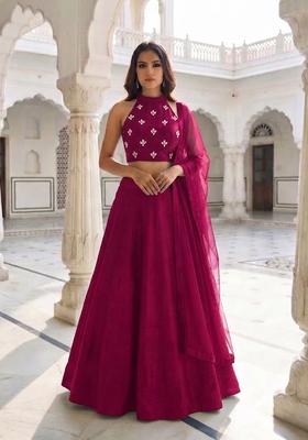 Magenta Handwork Lehenga Set