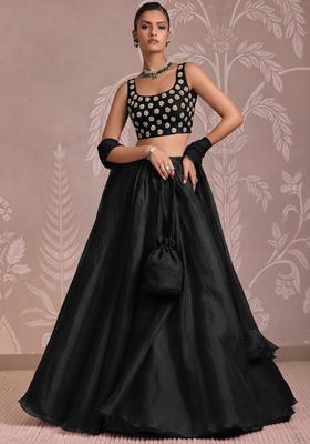 Black Handwork Lehenga Set
