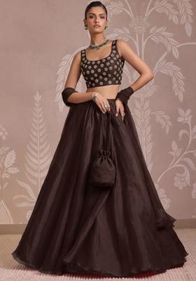 Brown Handwork Lehenga Set