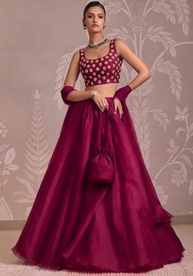 Magenta Handwork Lehenga Set
