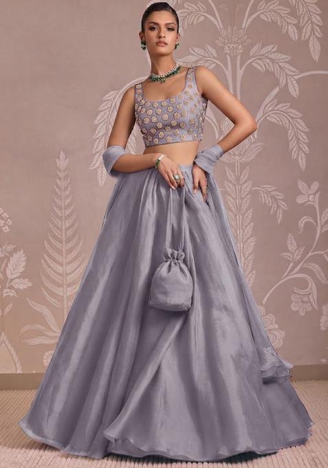 Silver Handwork Lehenga Set