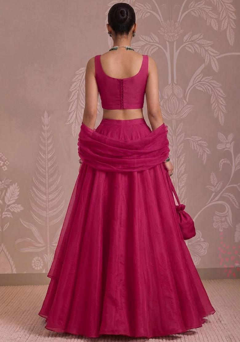 Rani Pink Handwork Lehenga Set - Indya