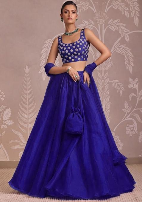 Royal Blue Handwork Lehenga Set