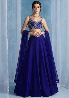 Royal Blue Handwork Lehenga Set