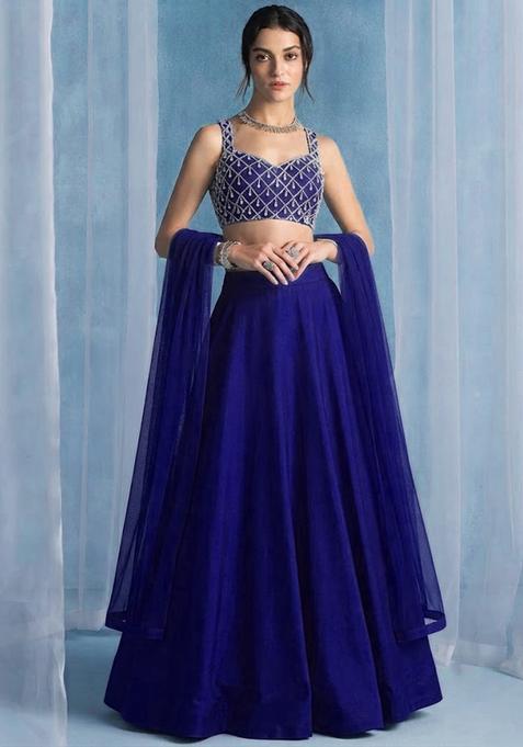 Royal Blue Handwork Lehenga Set