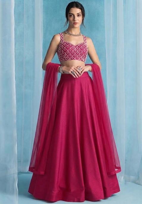 Rani Pink Handwork Lehenga Set