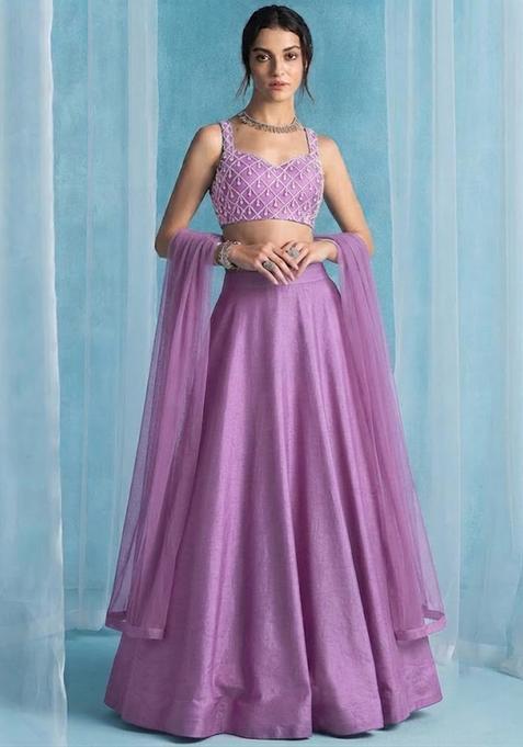 Lavender Handwork Lehenga Set
