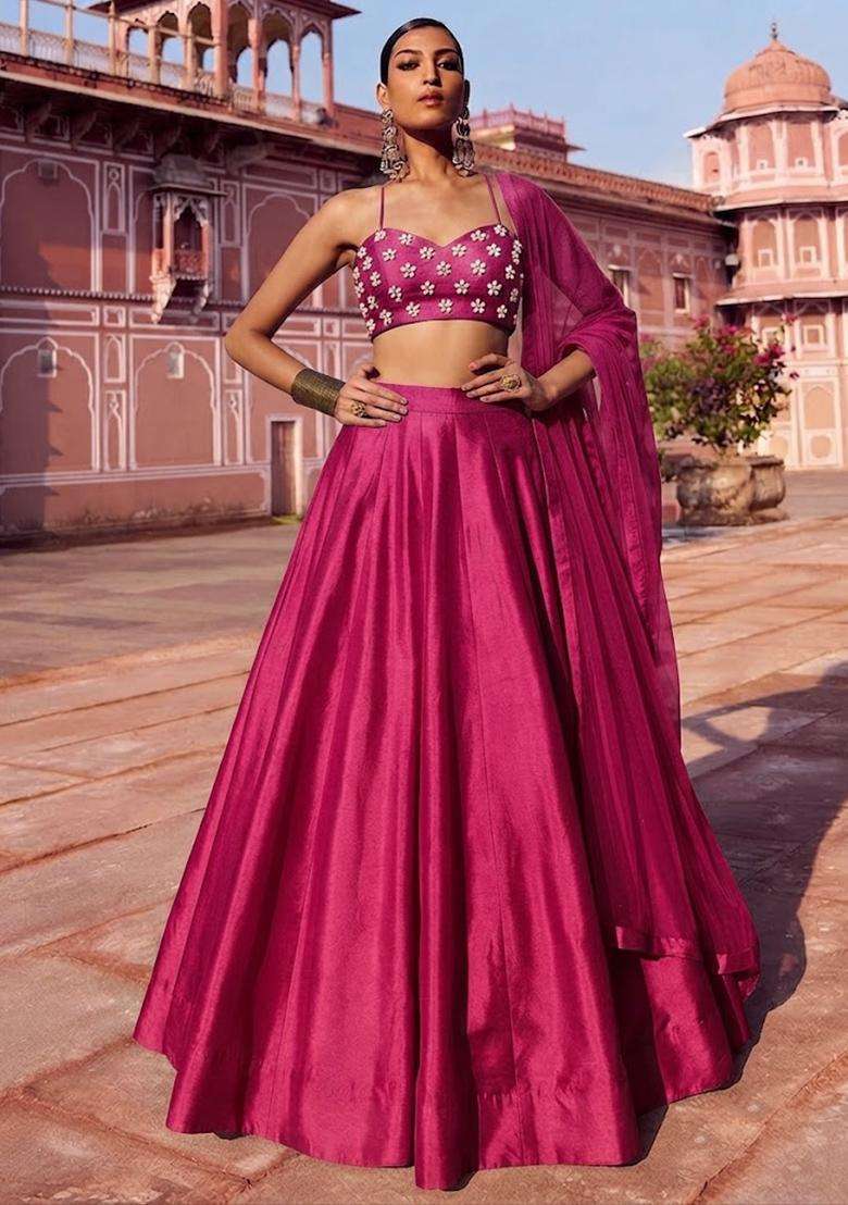 Rani Pink Handwork Lehenga Set - Indya