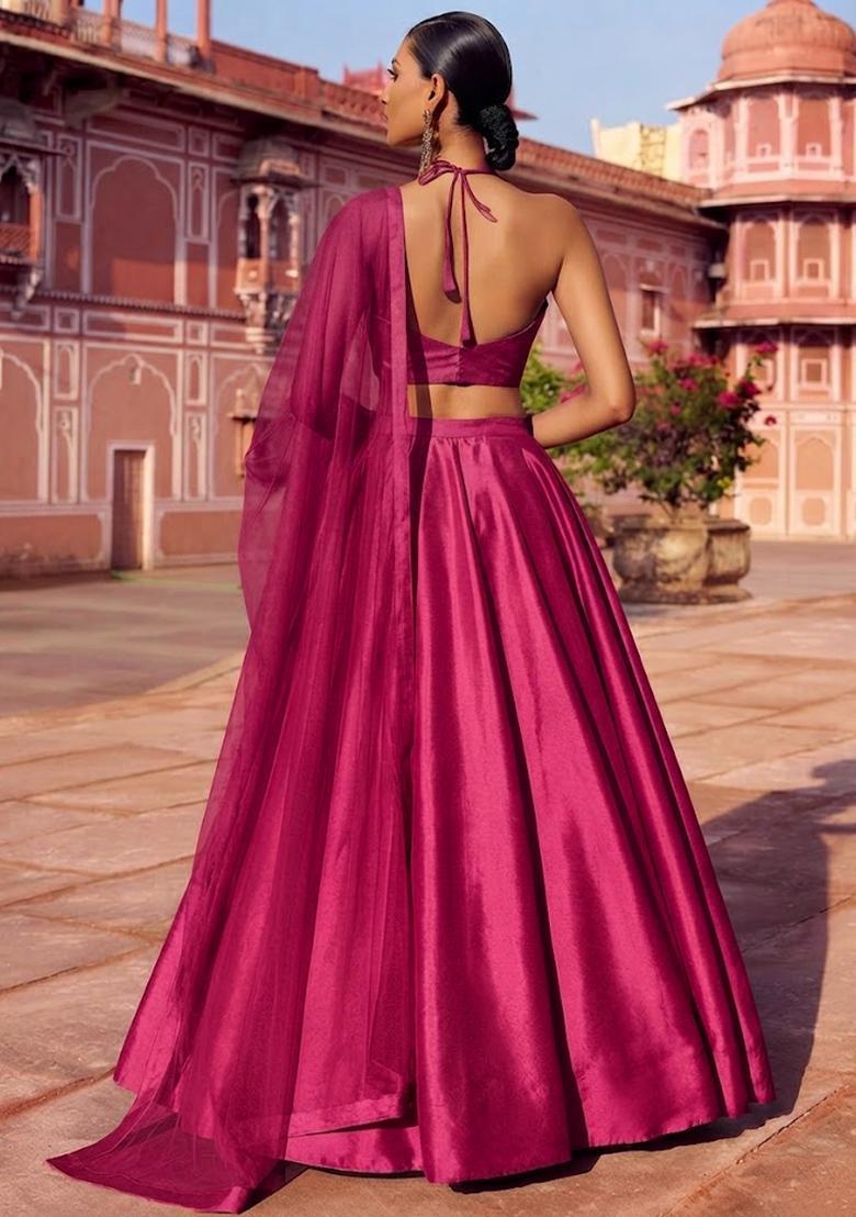 Rani Pink Handwork Lehenga Set - Indya