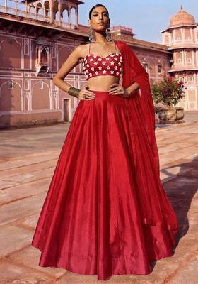 Magenta Handwork Lehenga Set