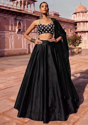 Black Handwork Lehenga Set