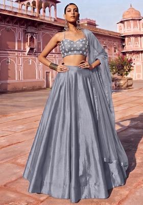 Silver Handwork Lehenga Set