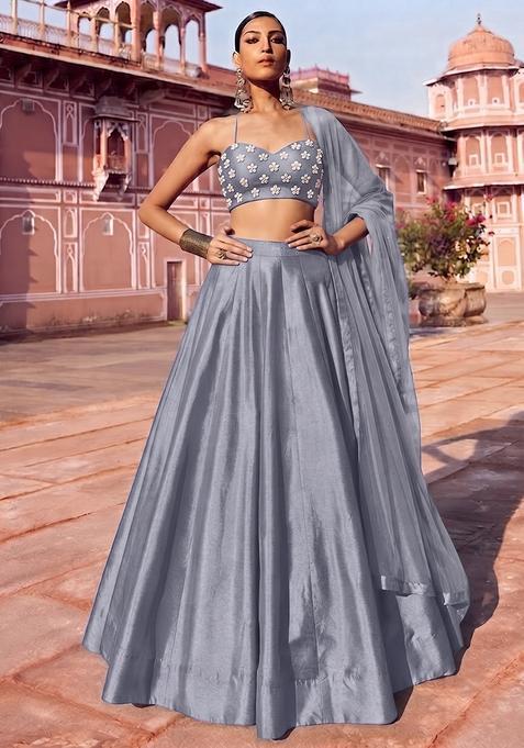 Silver Handwork Lehenga Set