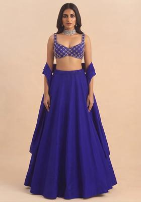 Royal Blue Handwork Lehenga Set