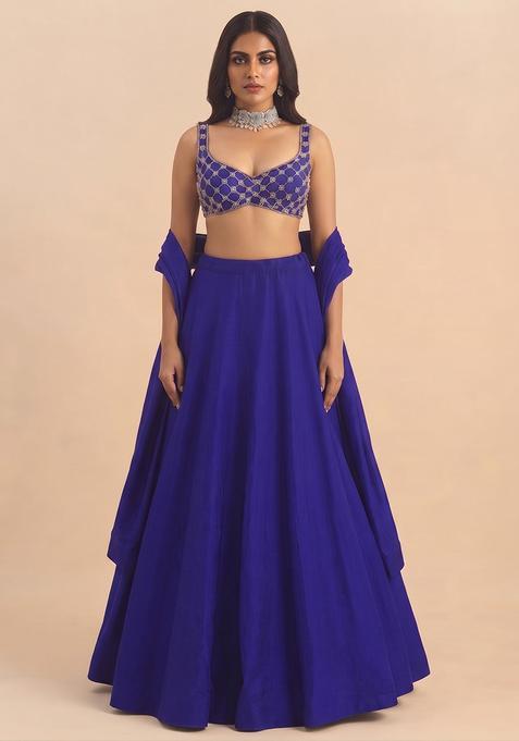 Royal Blue Handwork Lehenga Set