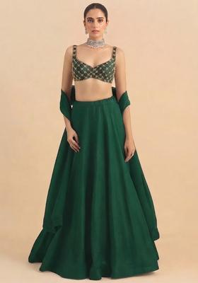 Brown Handwork Lehenga Set
