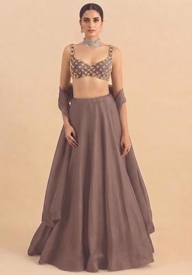 Dusty Mauve Handwork Lehenga Set