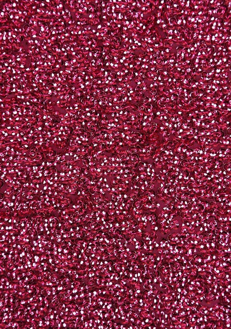Pink Sequin Embellished Saree set - Indya