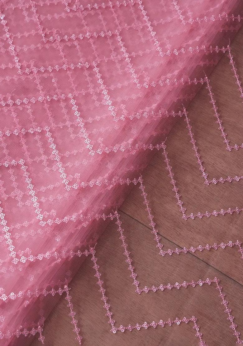 Pink Embroidered Net Sharara Set - Indya