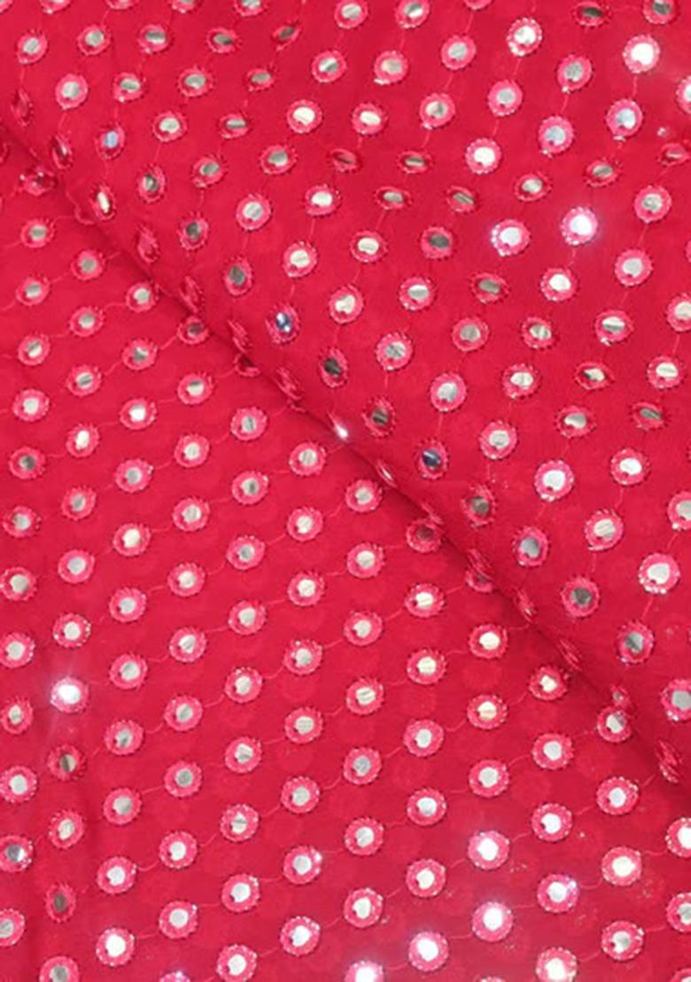 Pink Sequin Work Georgette Sharara Set - Indya