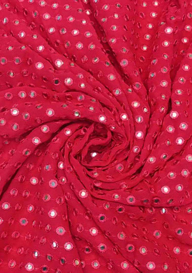 Pink Embroidered Georgette Anarkali Set - Indya