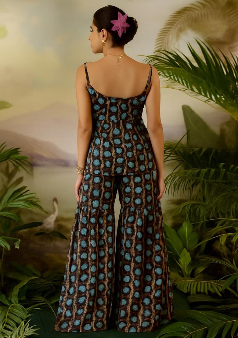 Multi Printed Chiffon Co Ord Set - Indya