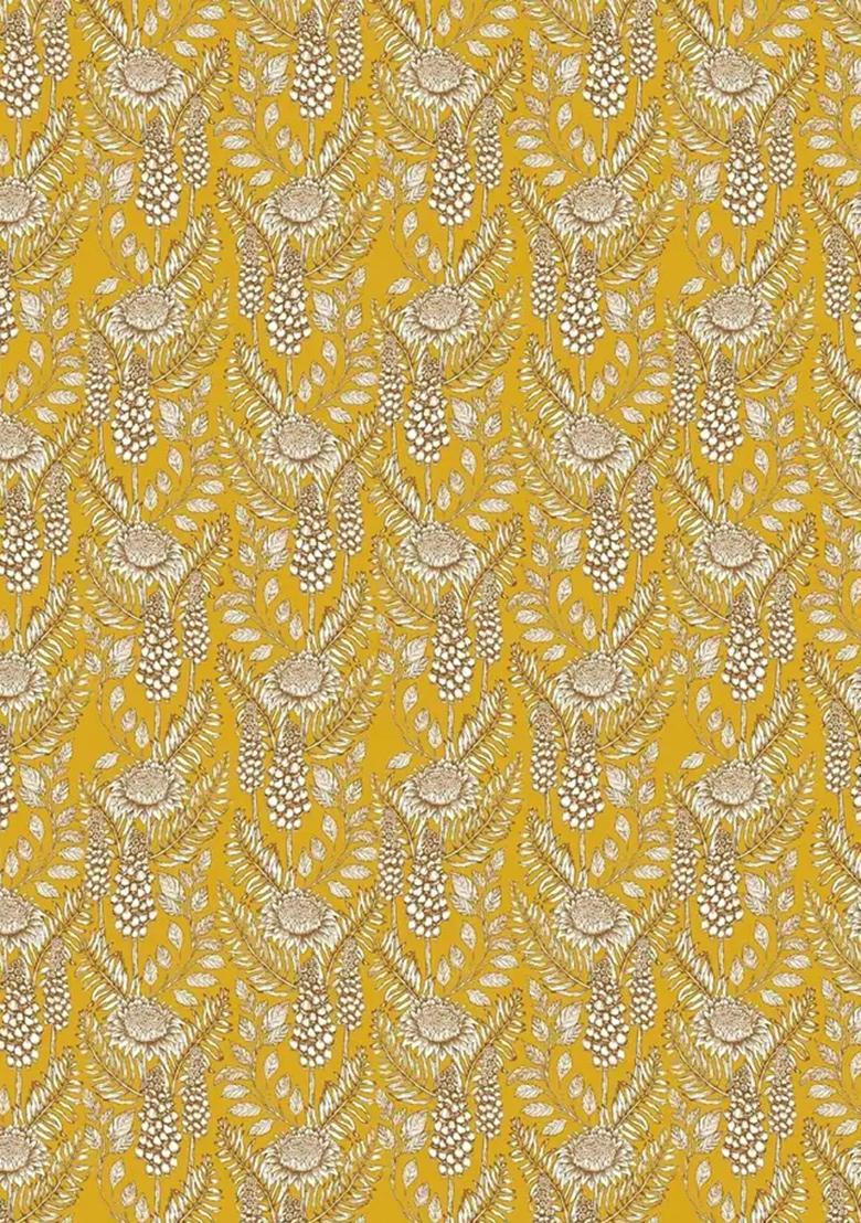 Yellow Printed Chiffon Fusion Set - Indya