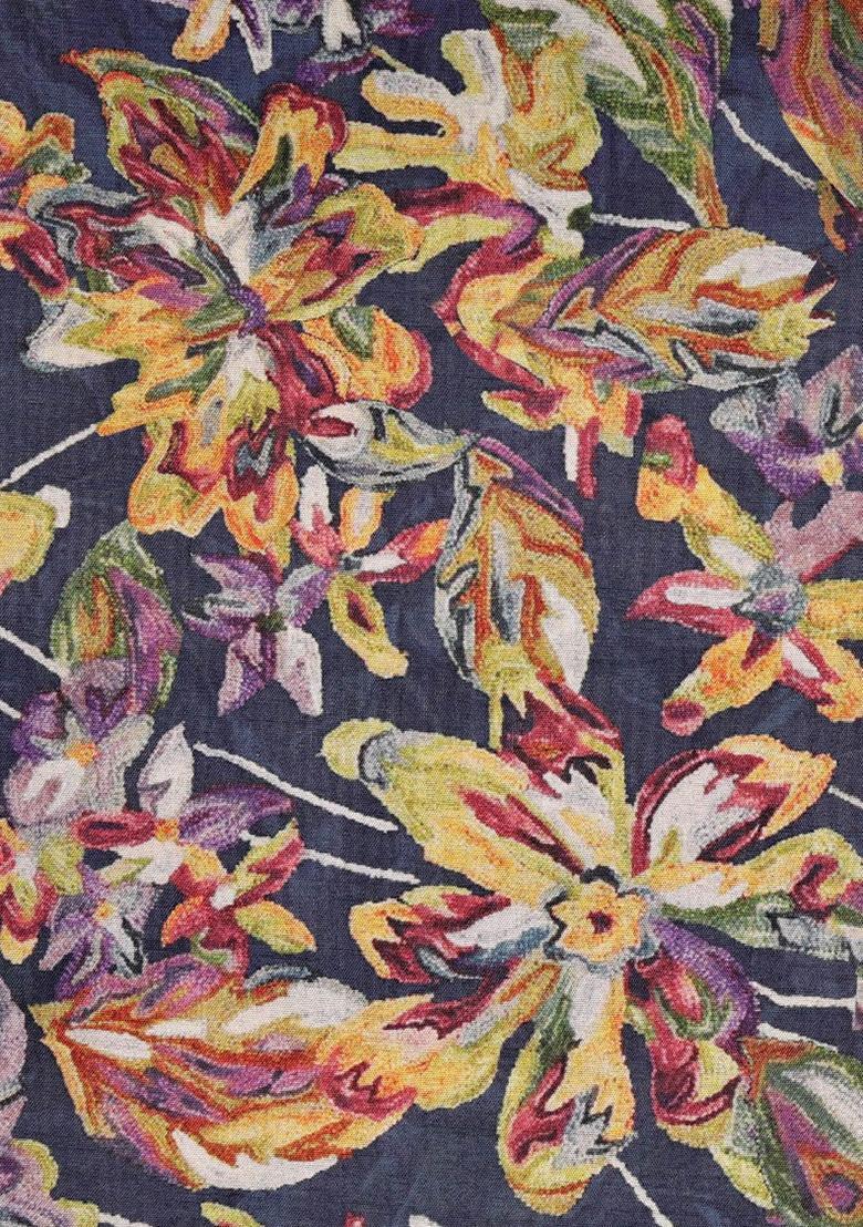 Purple Printed Dola Silk Blend Fusion Set - Indya