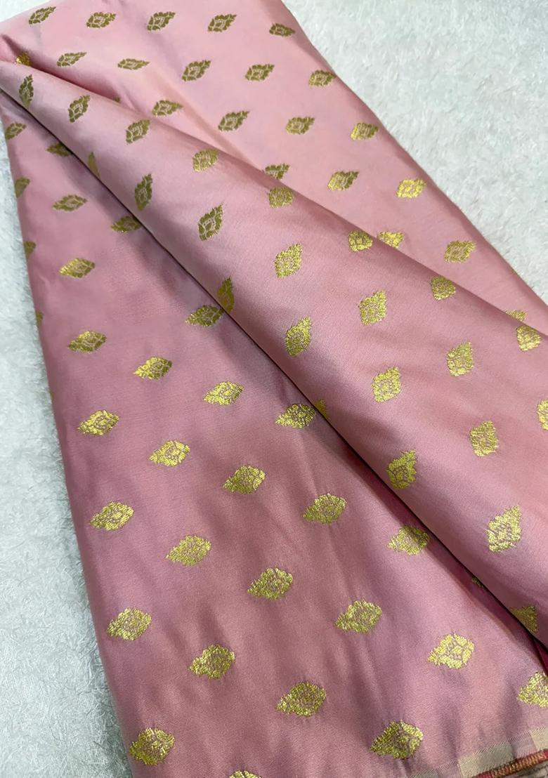 Pastel Pink Jacquard Brocade Lehenga Set - Indya