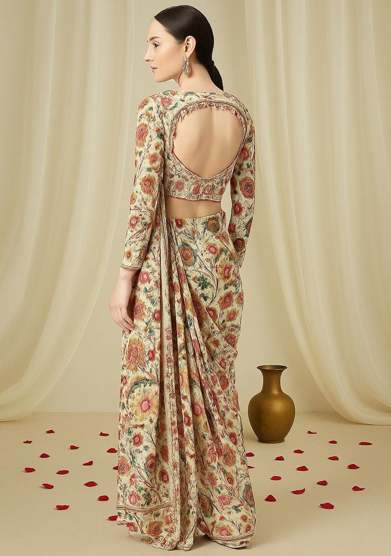 Multicolor Printed Chiffon Fusion Set - Indya