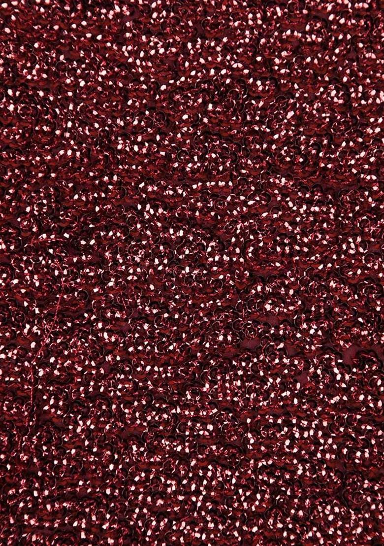 Maroon Sequin Embellished Georgette Fusion Set - Indya