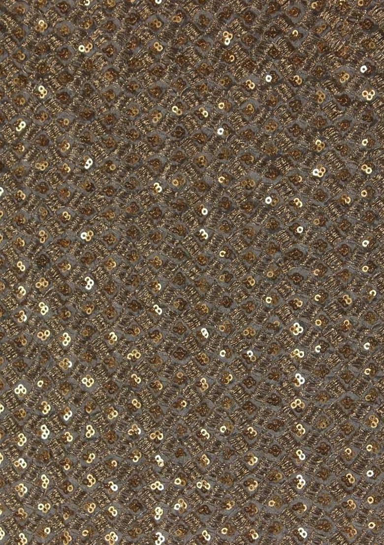 Golden Sequin Work Georgette Sharara Set - Indya