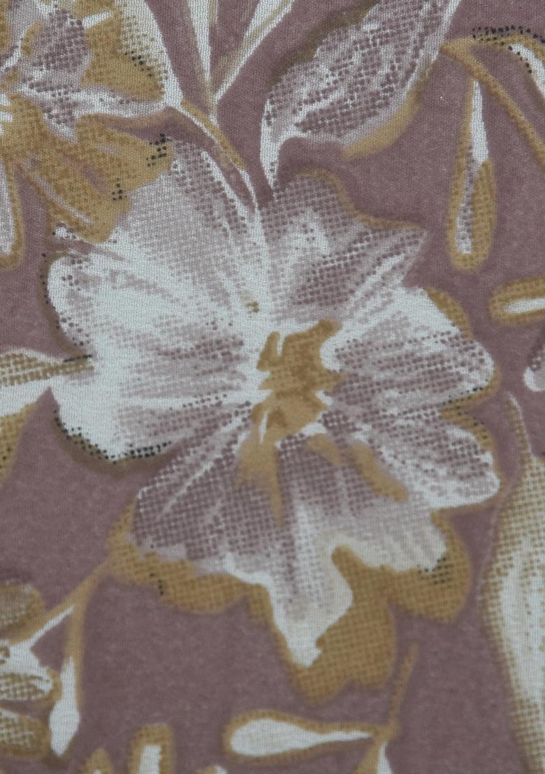Purple Printed Georgette Sharara Set - Indya