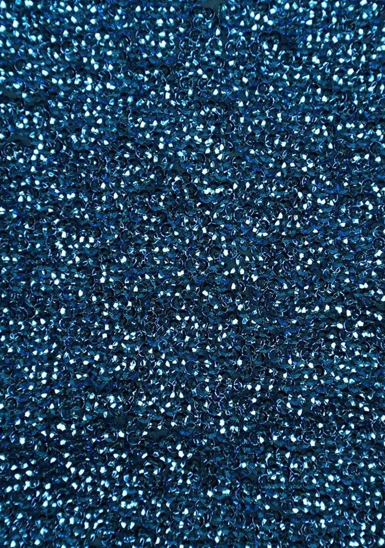 Blue Sequin Embellished Lehenga Set - Indya