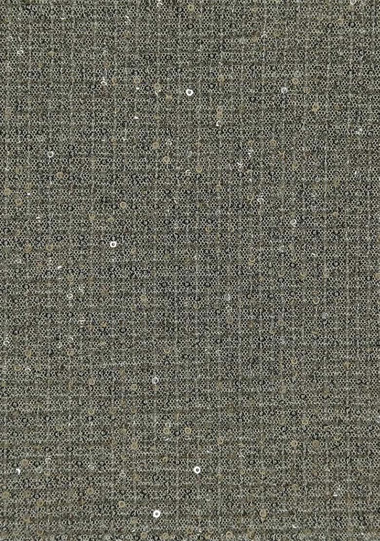 Grey Sequin Embellished Net Fusion Set - Indya