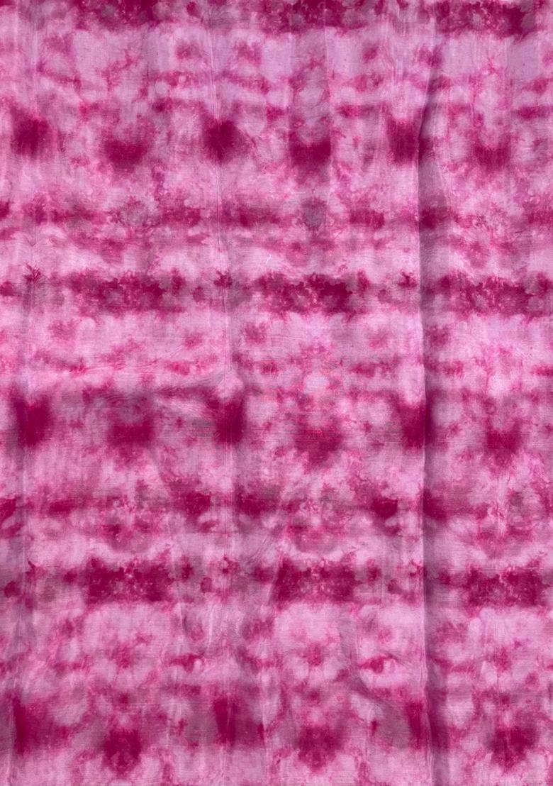 Pink Printed Organza Lehenga Set - Indya