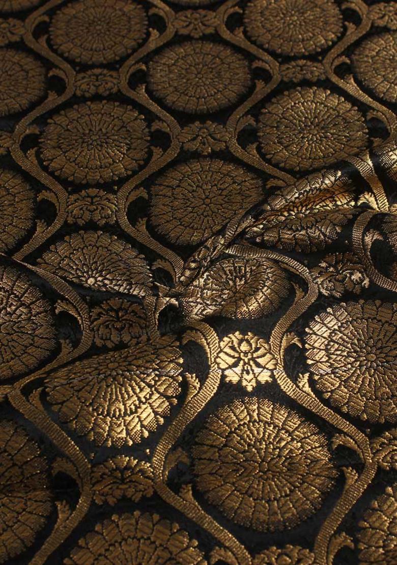 Black Brocade Lehenga Set - Indya
