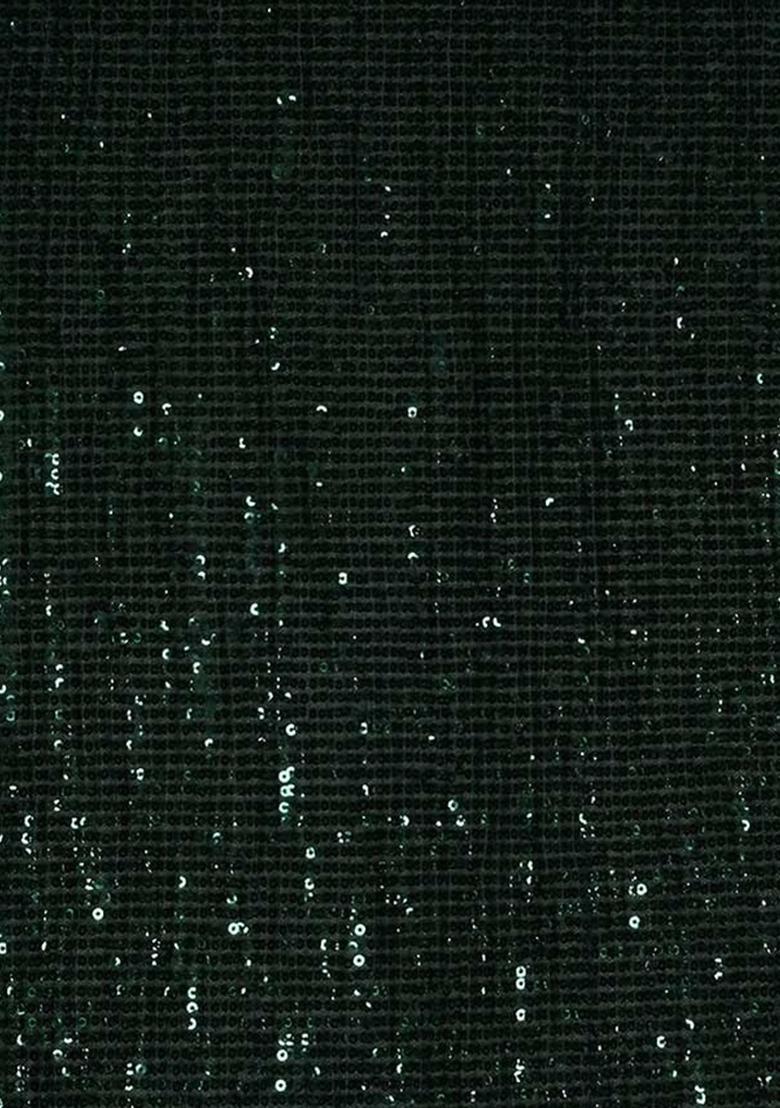Bottle Green Sequin Net Fusion Set - Indya