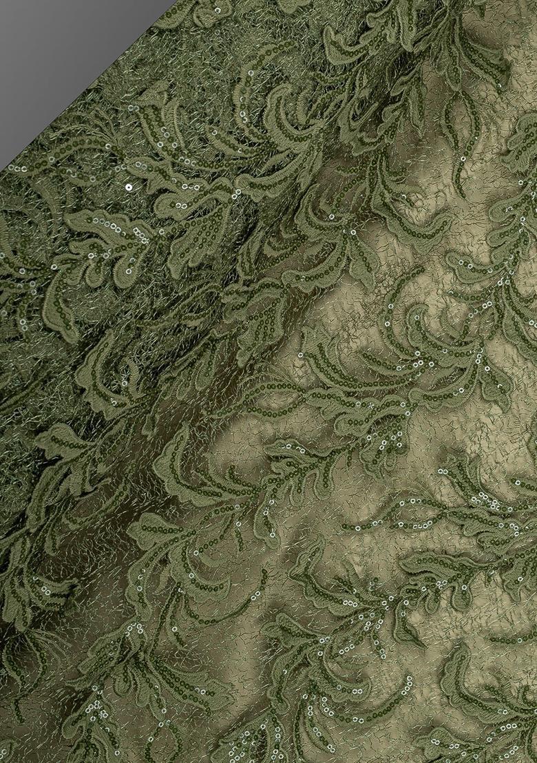 Green Embellished Georgette Sharara Set - Indya
