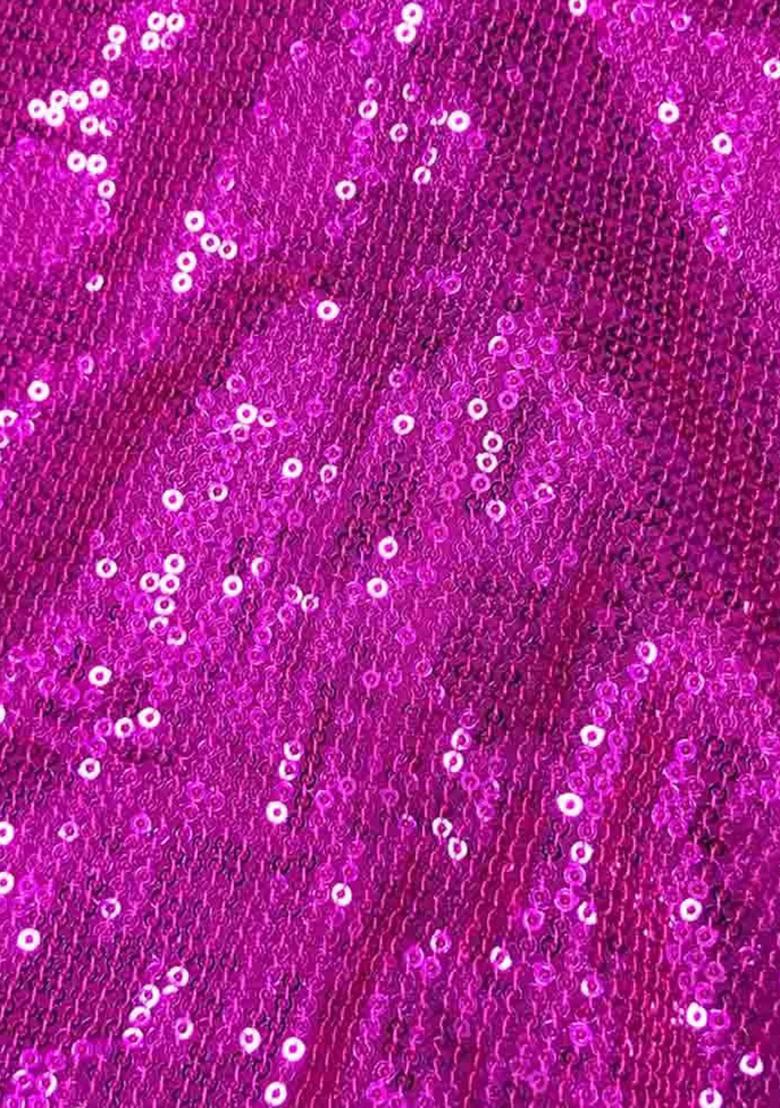 Hot Pink Sequin Work Georgette Gown - Indya