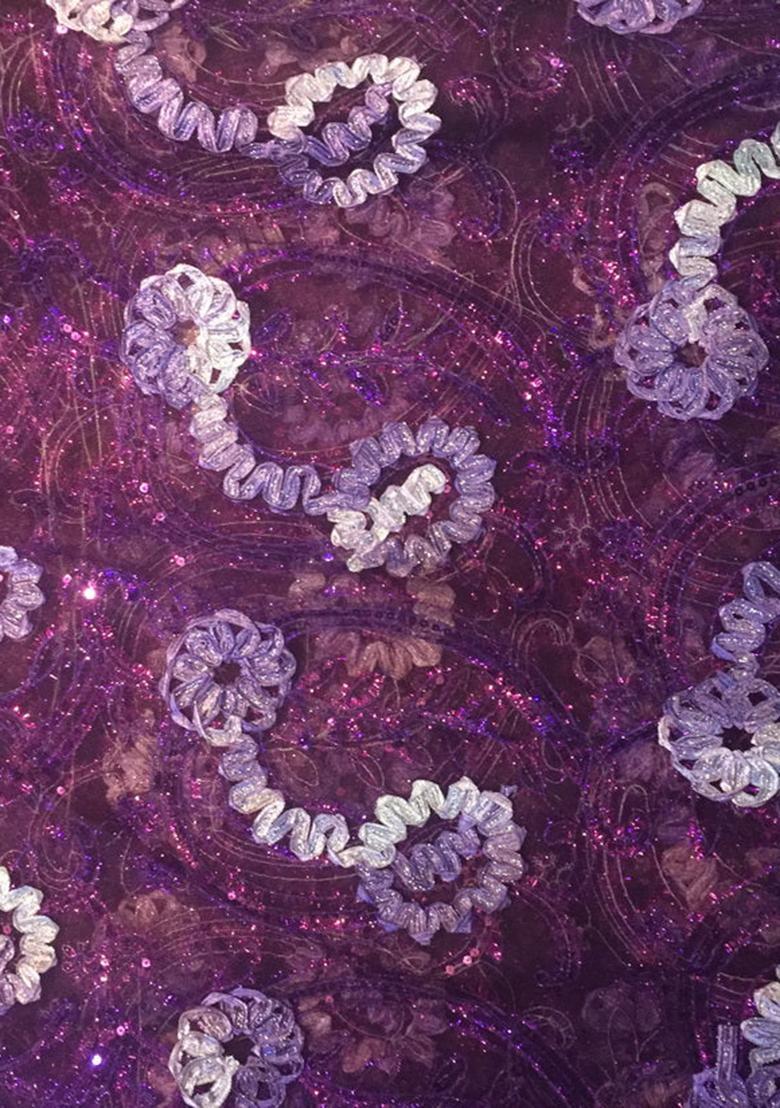 Purple Embellished Georgette Lehenga Set - Indya