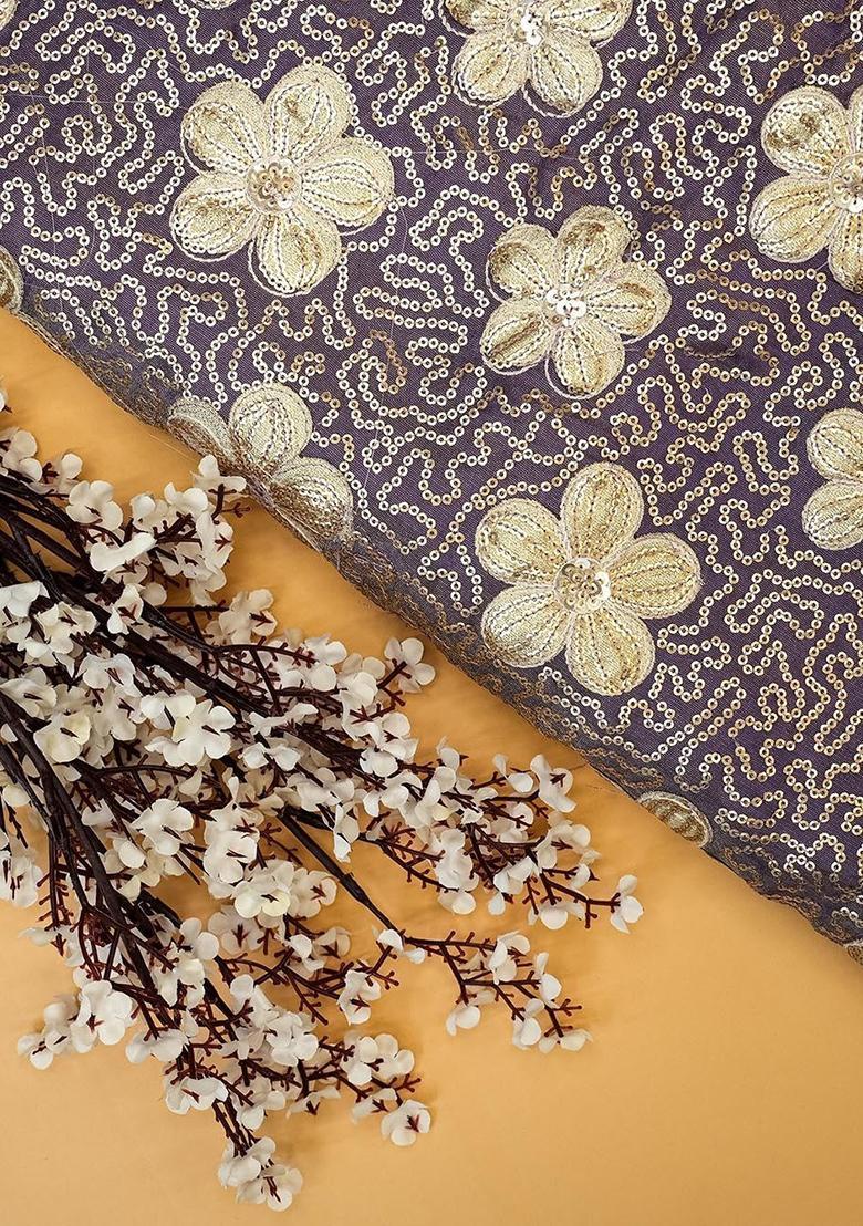 Purple Embroidered  Georgette Lehenga Set - Indya