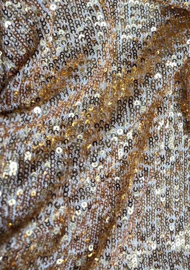 Gold Sequin Embellished Blouse Georgette Lehenga Set - Indya