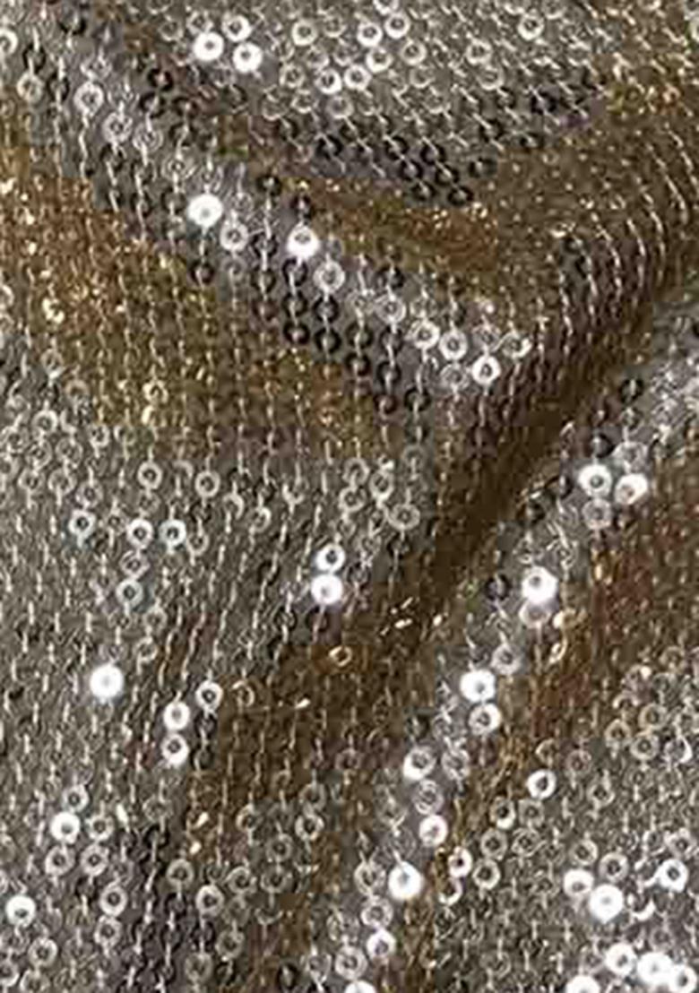Rose Gold Sequin Embroidered Georgette Fusion Set - Indya