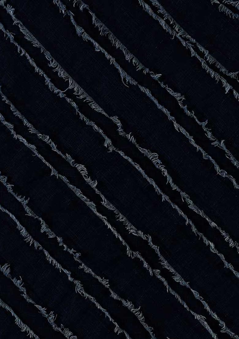 Blue Patchwork Cotton Denim Skirt - Indya