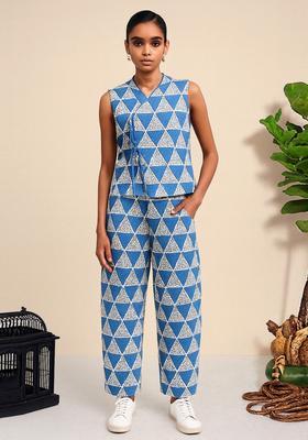 Blue Crochet Denim Co-Ord Set