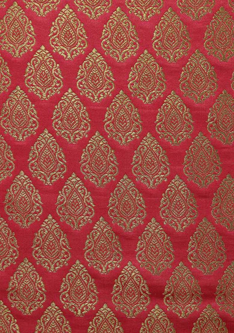 Red Brocade Dress - Indya