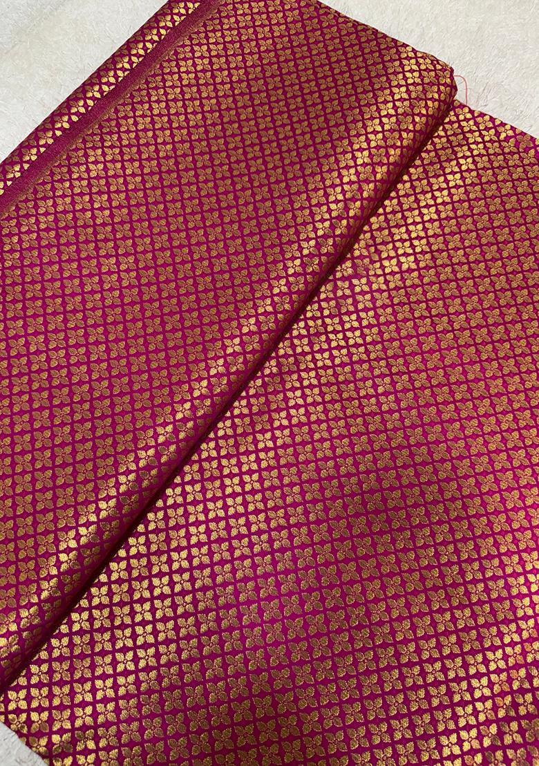 Magenta Pink Brocade Dress - Indya