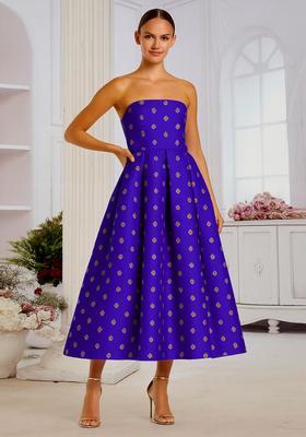 Blue Brocade Dress