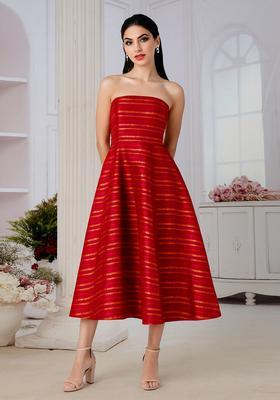 Red Brocade Dress